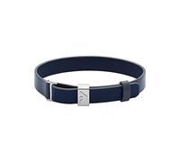 Armband EMPORIO ARMANI "ESSENTIAL, EGS2918040" Armbänder Gr. Edelstahl-Leder, blau (edelstahlfarben, blau) Emporio Armani aus Edelstahl + Leder (42374032-0)