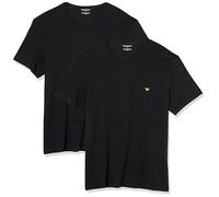 Emporio Armani Herren Emporio Armani Men's 2-pack Pure Cotton Crew Neck T-shirt T Shirt, Black/Black, S EU