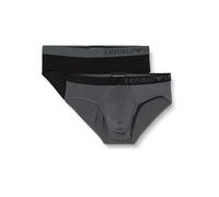 Emporio Armani Herren Emporio Armani Men's 2-pack Soft Touch Bamboo Viscose Boxer Briefs, Black/Anthracite, S EU