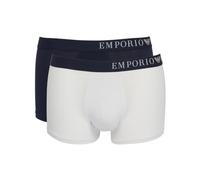 Emporio Armani Herren Emporio Armani Men's 2-pack Soft Touch Bamboo Viscose Trunks, Marine/White, S EU