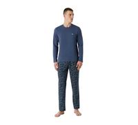 Emporio Armani Herren Emporio Armani Men's Pattern Mix Pajama Set, Camou Print/Indigo, S EU