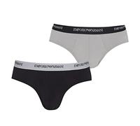 Emporio Armani Herren Essential Core Logoband 2-pack Brief Slip, Multicolore (Nero/Grigio), L EU
