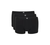 EMPORIO ARMANI Herren Trunks, 3er Pack - ESSENTIAL LOGOLABEL, Shorts, Stretch Cotton Schwarz/Rot/Weiß 2XL