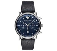 Orologio Emporio Armani Giovanni con cinturino in pelle blu - AR11105