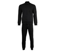 EMPORIO ARMANI Herren Hausanzug mit Zip-Jacke - BASIC TERRY, Full Zip Tracksuit, Cotton-Mix Schwarz L
