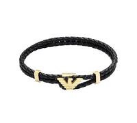 Emporio Armani Herren-ID-Armband aus Leder, goldfarben (Modell: EGS3321710)