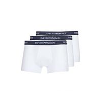 Emporio Armani Herren Men's Basic - Essential Monogram 3-pack Trunk Boxershorts, White/White/White, L