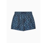 Emporio Armani Relaxed Fit Badeshorts mit Label-Print in Dunkelblau, Größe M