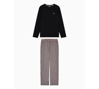 EMPORIO ARMANI Herren Muster L/S Shirt + Hose Pyjama, Schwarz, XL