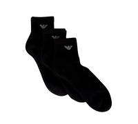 Emporio Armani Herren of Sporty Terry Cloth 3 Pack Short Socks, Schwarz, Einheitsgröße EU
