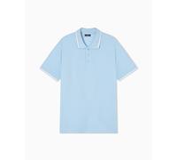 EMPORIO ARMANI Herren Poloshirt - ESSENTIAL, Pique, Logo, Baumwolle, einfarbig Hellblau M