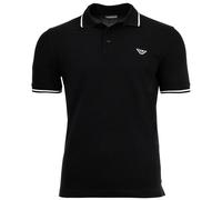 Emporio Armani Herren Poloshirt ESSENTIAL – Piqué Baumwolle mit Logo – Schwarz S
