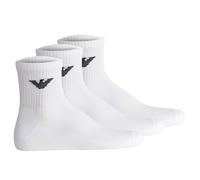 Emporio Armani Herren Casual Cotton 3-pack Ankle 3er-Pack Knöchelsocken, Weiß/Weiß/Weiß, Einheitsgröße EU