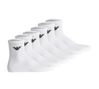 EMPORIO ARMANI Herren Quartersocken, 6er Pack - SPORTY SPONGE, Ankle Socks, One Size Weiß 39-46
