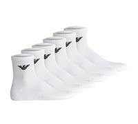 EMPORIO ARMANI Herren Quartersocken, 6er Pack - SPORTY SPONGE, Ankle Socks, One Size Weiß / 39-46 39-46 Weiß