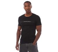 Emporio Armani Herren Rubber Pixel Logo Crew Neck T-Shirt, Schwarz, XL