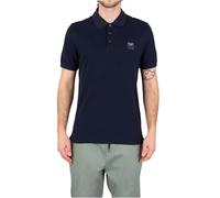 EMPORIO ARMANI Herren Satin Label Polo Beachwear Polohemd, Armani Blau, Small