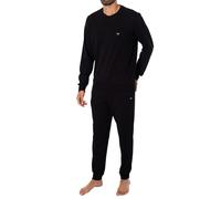 Emporio Armani Herren Schlafanzug Nachtwäsche Pyjama-Set lang, Farbe:Schwarz, Artikel:-00020 Black, Größe:XL