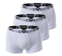 Emporio Armani Herren Men's Basic - Essential Monogram 3-pack Trunk Boxershorts, White/White/White, S