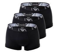 EMPORIO ARMANI Herren Shorts Vorteilspack - Trunks, Pants, Unterwäsche, Stretch Cotton schwarz S 3er Pack (1x3P)