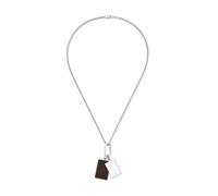 Emporio Armani Kette Edelstahl, Leder One Size Herren