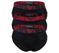EMPORIO ARMANI Herren Slips, 3er Pack - BOLD MONOGRAM, Briefs, Stretch Cotton Schwarz M