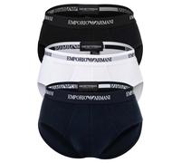 Slip EMPORIO ARMANI "Slip Core Logoband 3er Pack", Herren, Gr. M, bunt (weiß, blau, schwarz), Obermaterial: 95% Baumwolle CO. 5% Elasthan EL., Unterhosen Slip (50707319-M) weiß, blau, schwarz