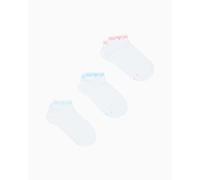 EMPORIO ARMANI Herren Sneaker-Socken mit verlängertem Logo, Weiß, Größe S/M, 3er-Pack