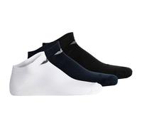 Emporio Armani Herren Sneakersocken CASUAL COTTON 3er-Pack Logo Weiß/Schwarz/Blau 43-46