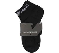 EMPORIO ARMANI Herren-Sneakersocken aus lässiger Baumwolle im 3er-Pack, SCHWARZ/SCHWARZ/SCHWARZ, S