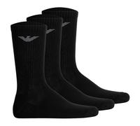 EMPORIO ARMANI Herren Socken, 3er Pack - SPORTY SPONGE, Short Socks, One Size Schwarz / 39-46 39-46 Schwarz