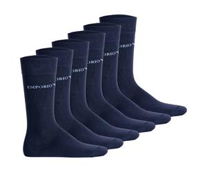 EMPORIO ARMANI Herren Socken, 6er Pack - CASUAL COTTON, Kurzsocken, One Size Marine / 40-45 40-45 Blau