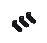 Emporio Armani Herren Casual Cotton 3-Pack Ankle Socks 3er-Pack Knöchelsocken, Schwarz/Schwarz/Schwarz, Einheitsgröße