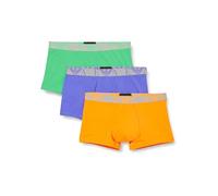 Emporio Armani Herren Stretch Cotton Bold Monogram 3-Pack Trunk, Fluo ORANGE/Fluo Green/Fluo Violet, S (3er Pack)