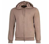 EMPORIO ARMANI Herren Sweatjacke mit Kapuze - BASIC TERRY, Zipper, Cotton-Mix Beige XL