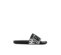 Emporio Armani Herren Swimwear Slipper Glazed Metal Slide Sandal, Silver+Black+Black, 43 EU