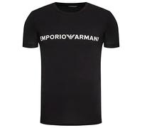 Emporio Armani Herren T-Shirt 111035 2R516, Kurzarm, Rundhalsausschnitt, Schwarz , XL