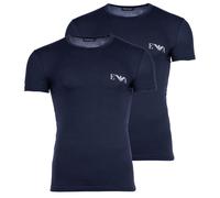 EMPORIO ARMANI Herren T-Shirt, 2er Pack - BOLD MONOGRAM, Rundhals, Fitted Fit, Stretch Cotton Blau XL
