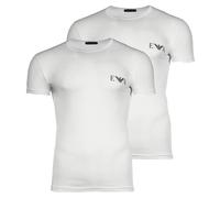 EMPORIO ARMANI Herren T-Shirt, 2er Pack - BOLD MONOGRAM, Rundhals, Fitted Fit, Stretch Cotton S Weiß