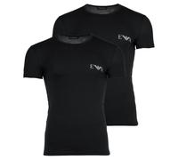 EMPORIO ARMANI Herren T-Shirt, 2er Pack - BOLD MONOGRAM, Rundhals, Fitted Fit, Stretch Cotton Schwarz 2XL