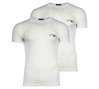 EMPORIO ARMANI Herren T-Shirt, 2er Pack - BOLD MONOGRAM, Rundhals, Fitted Fit, Stretch Cotton Weiß M