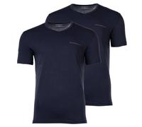 EMPORIO ARMANI Herren T-Shirt, 2er Pack - CORE LOGOBAND, V-Neck, Regular Fit, Stretch Cotton Blau XL