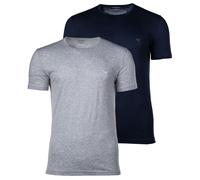 EMPORIO ARMANI Herren T-Shirt 2er Pack - Crew Neck, Rundhals, Baumwolle Blau/Grau S