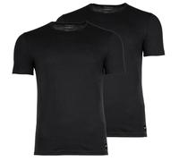 EMPORIO ARMANI Herren T-Shirt, 2er Pack - ESSENTIAL LOGOLABEL, Rundhals, Stretch Cotton Schwarz XL
