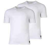 EMPORIO ARMANI Herren T-Shirt, 2er Pack - ESSENTIAL LOGOLABEL, Rundhals, Stretch Cotton Weiß M