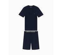EMPORIO ARMANI Herren T-Shirt+Shorts Pyjama Pyjamaset, Armani Blue, XL