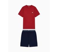 EMPORIO ARMANI Herren T-Shirt+Shorts Pyjama Pyjamaset, Roller/Tinte, M