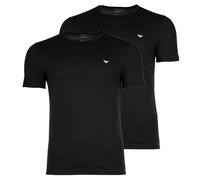 EMPORIO ARMANI Herren T-Shirts, 2er Pack - CORE LOGOBAND, Rundhals, Regular Fit, Stretch Cotton Schwarz S