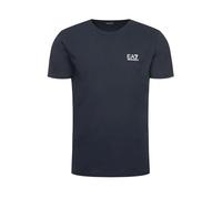 EA7 T-Shirt Herren Slim Fit Kurzarm Rundhals Baumwolle blau, XL