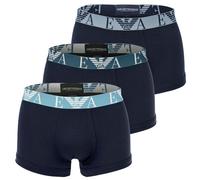 Boxershorts EMPORIO ARMANI "Boxershort BOLD MONOGRAM 3er Pack", Herren, Gr. XXL, blau, Obermaterial: 95% Baumwolle CO. 5% Elasthan EL., Unterhosen (19101423-XXL) blau